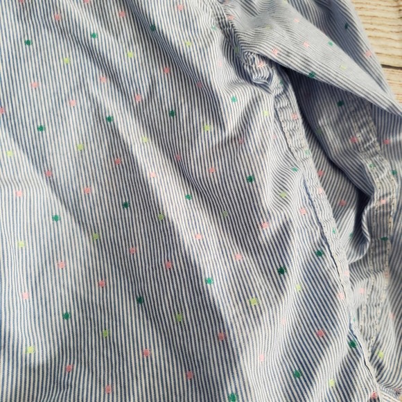 CAT & JACK blue striped boys button down polka dot long sleeve top - Picture 6 of 6